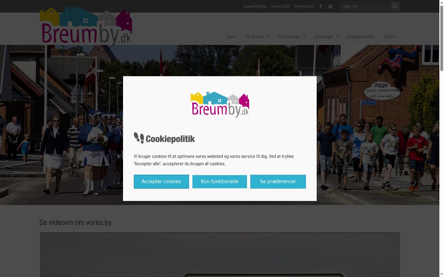 Screenshot van de toestemmingsbanner zoals getoond vóór enige interactie