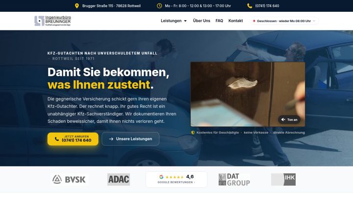 Screenshot of breuningergmbh.de