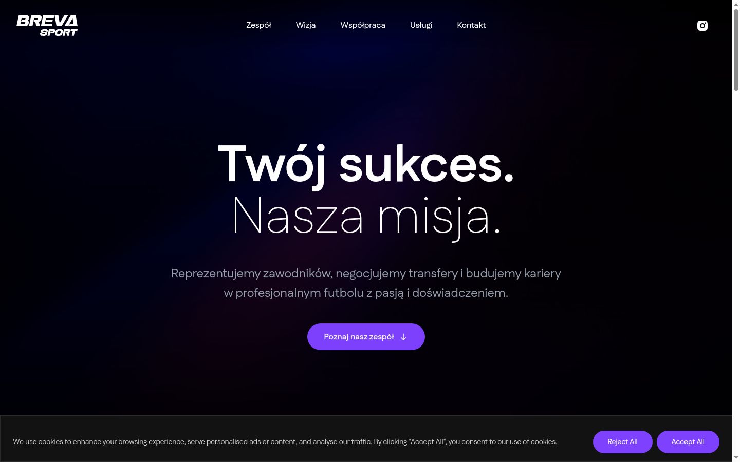 Screenshot of the consent banner shown before any interaction