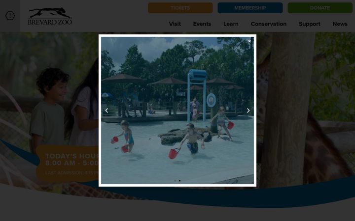 Screenshot of brevardzoo.org