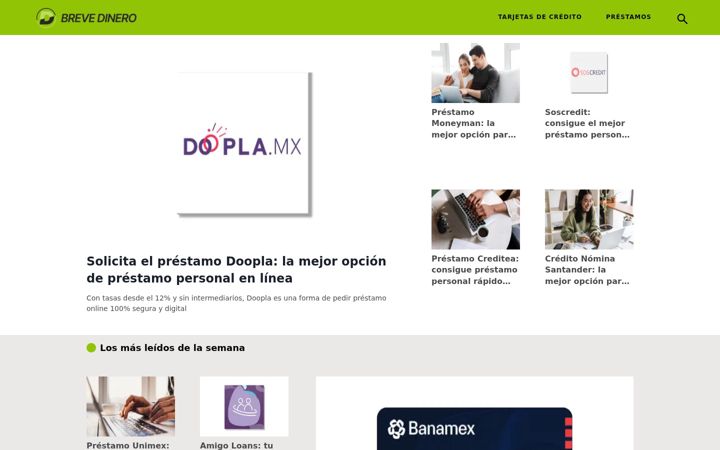 Screenshot of brevedinero.com