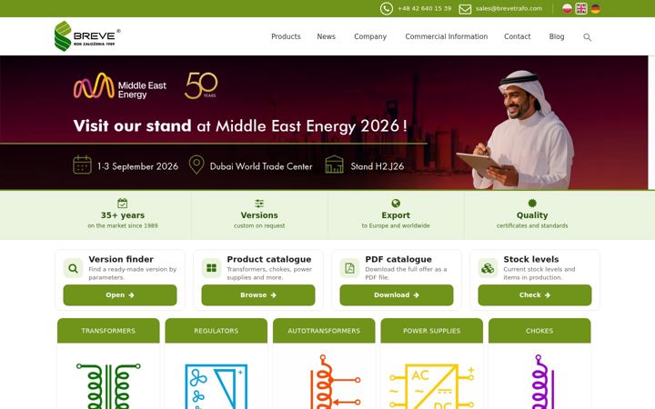 Screenshot of brevetrafo.com