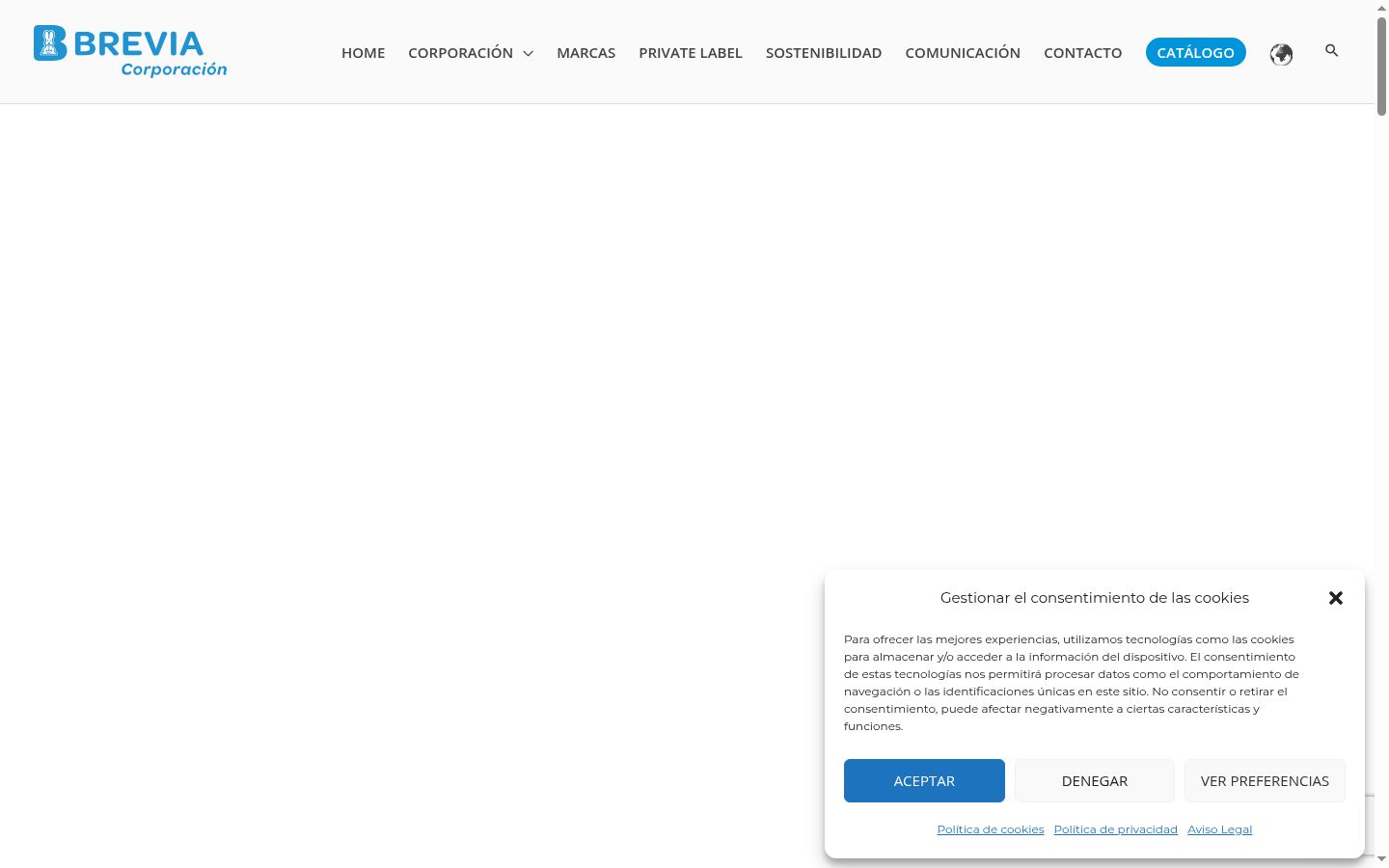 Captura de ecrã do banner de consentimento apresentado antes de qualquer interação