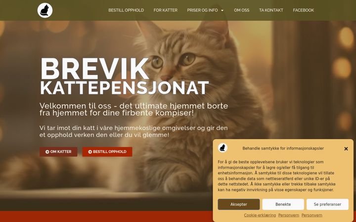Screenshot of brevikgaard.no