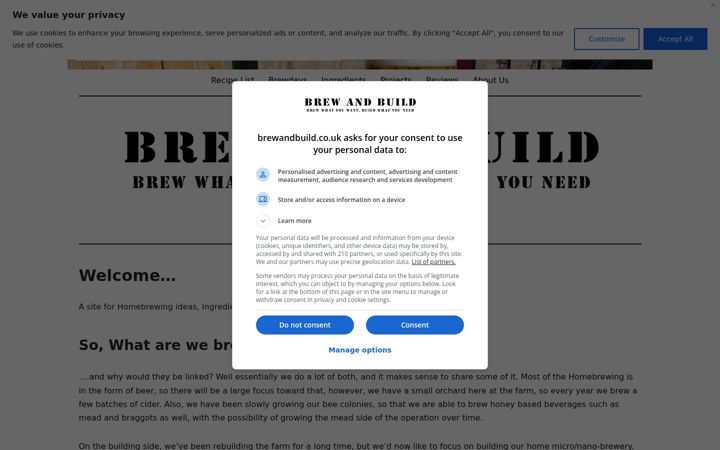 Screenshot of brewandbuild.co.uk