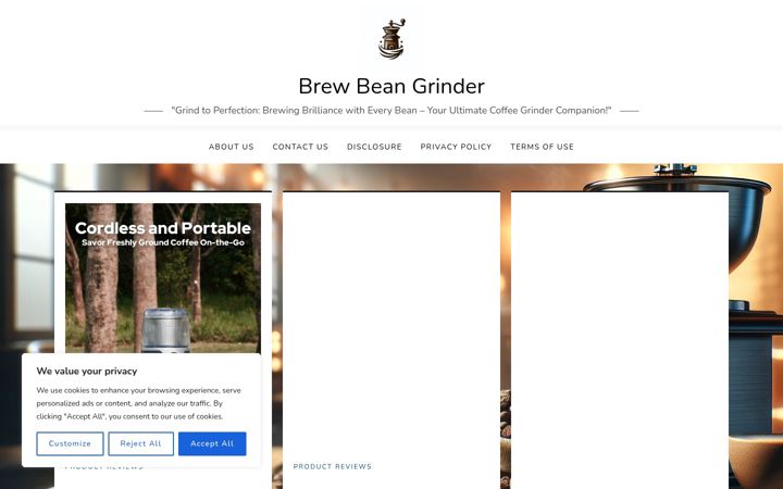 Screenshot of brewbeangrinder.com