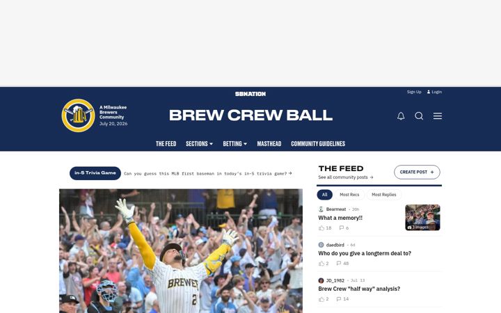 Screenshot of brewcrewball.com