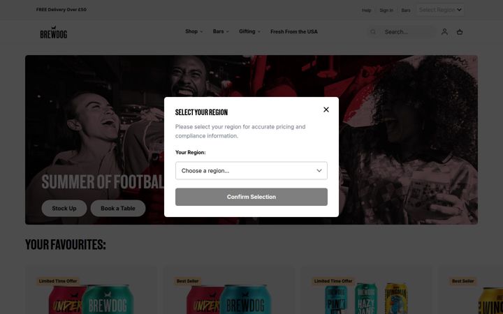 Screenshot van brewdog.com