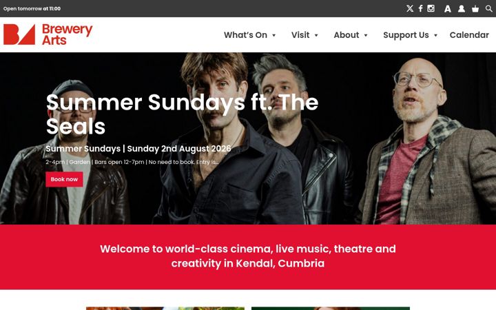 Screenshot of breweryarts.co.uk