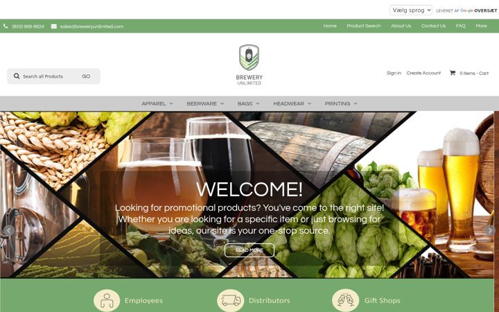 Screenshot of breweryunlimited.com