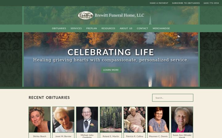 Screenshot of brewittfuneralhome.com