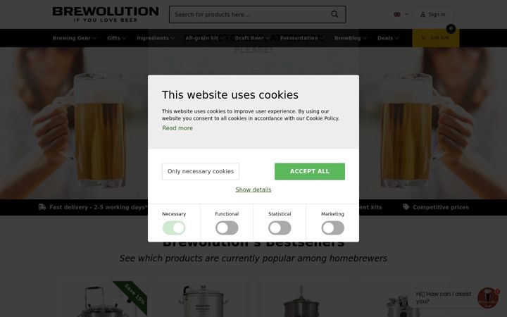 Screenshot ta' brewolution.com