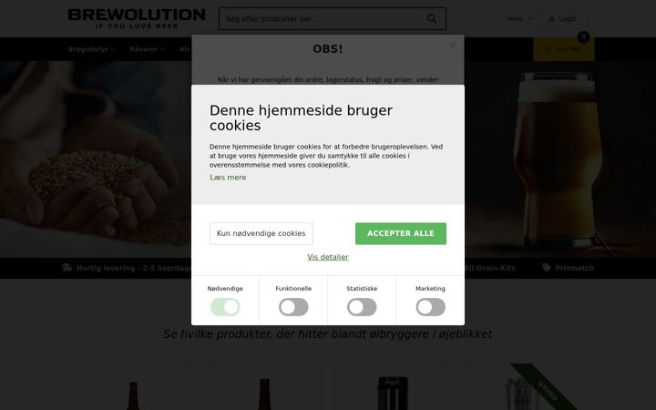 Screenshot of brewolution.dk