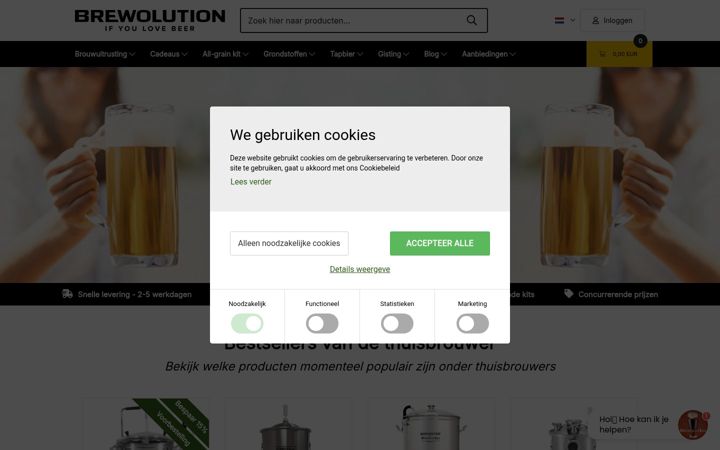 Ekrano kopija brewolution.nl