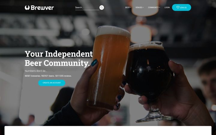 Kuvakaappaus sivustosta brewver.com