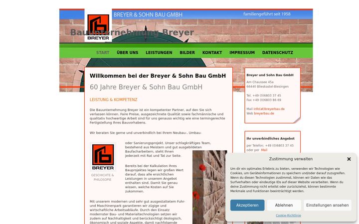 Skjermbilde av breyerbau.de