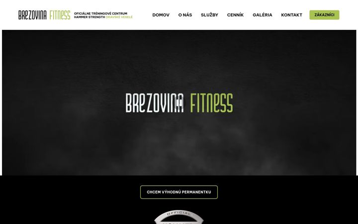 Snímek obrazovky brezovinafitness.sk