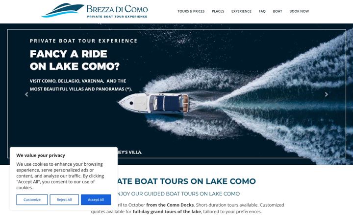 Screenshot of brezzadicomo.com