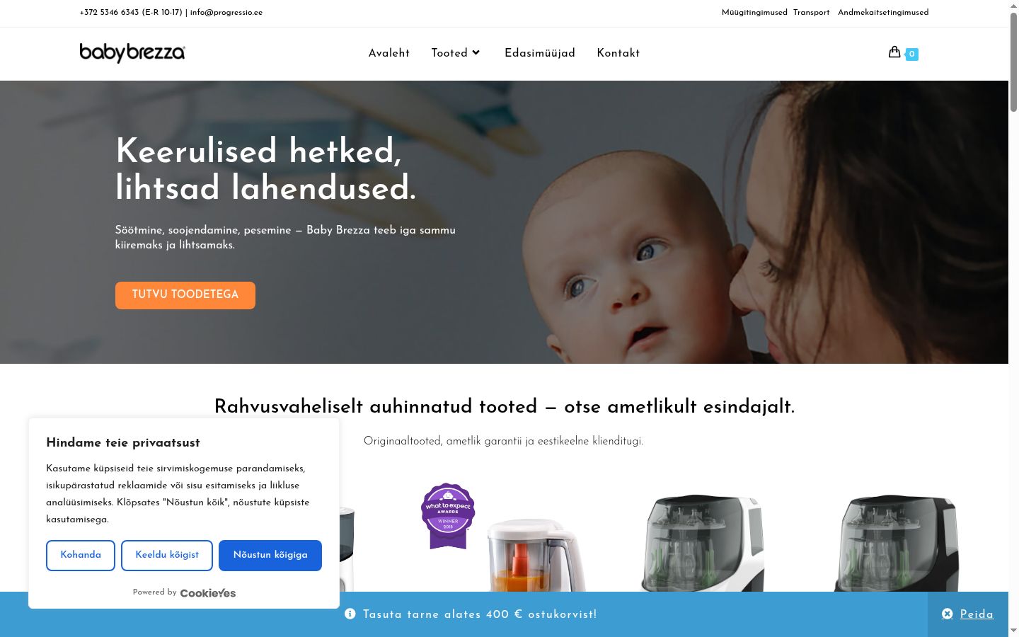Screenshot tal-banner tal-kunsens muri qabel kwalunkwe interazzjoni