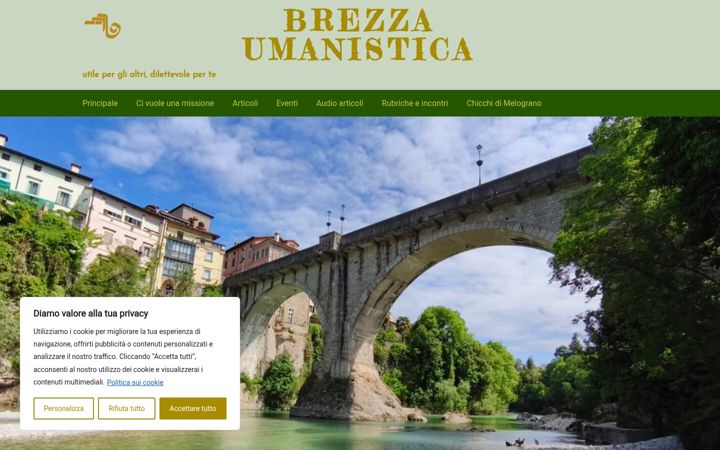 Екранна снимка на brezzaumanistica.it