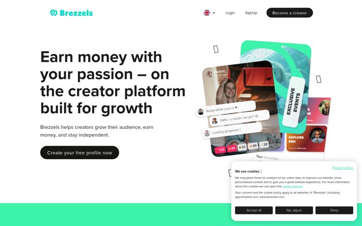 Screenshot of brezzels.com