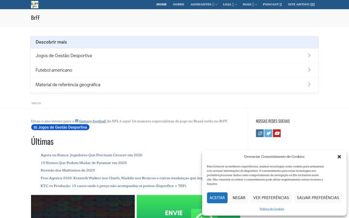 Screenshot of brffootball.com.br