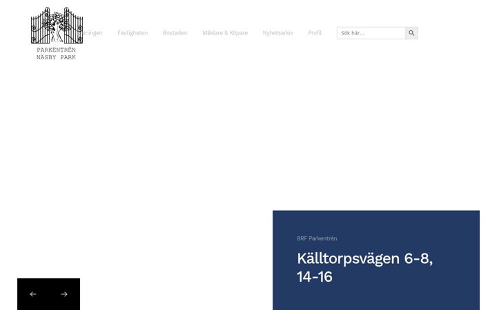 Screenshot of brfparkentren.se