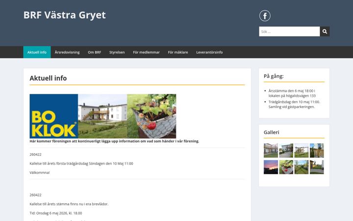 Screenshot of brfvastragryet.se