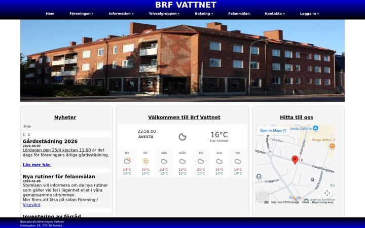 Screenshot of brfvattnet.se