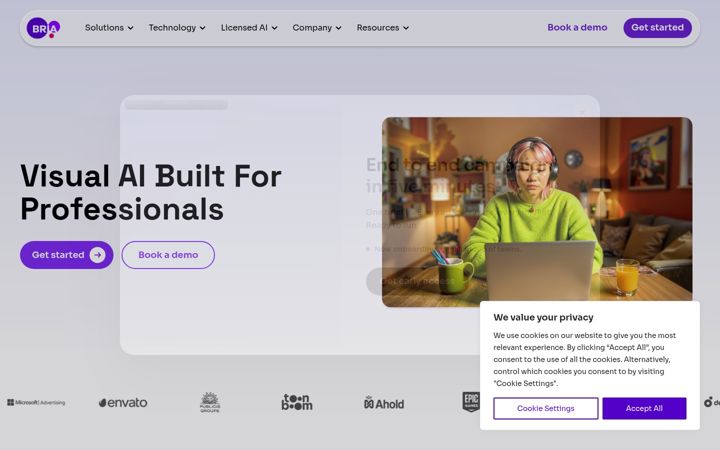 Screenshot of bria.ai