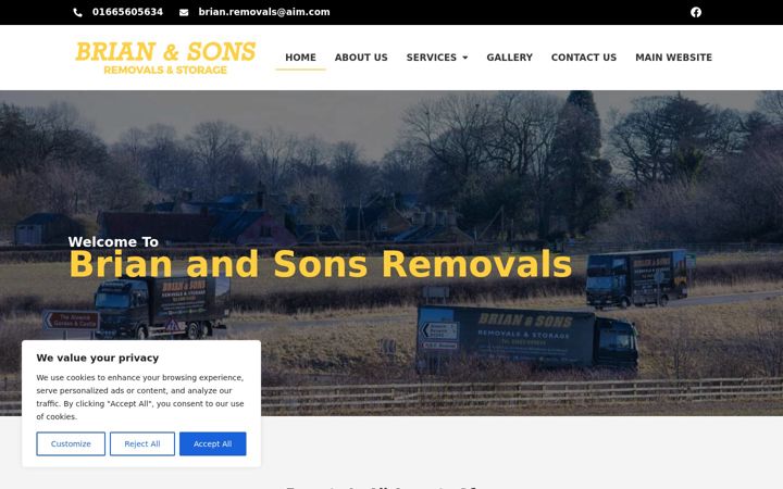 Screenshot of brianandsonsremovals.co.uk