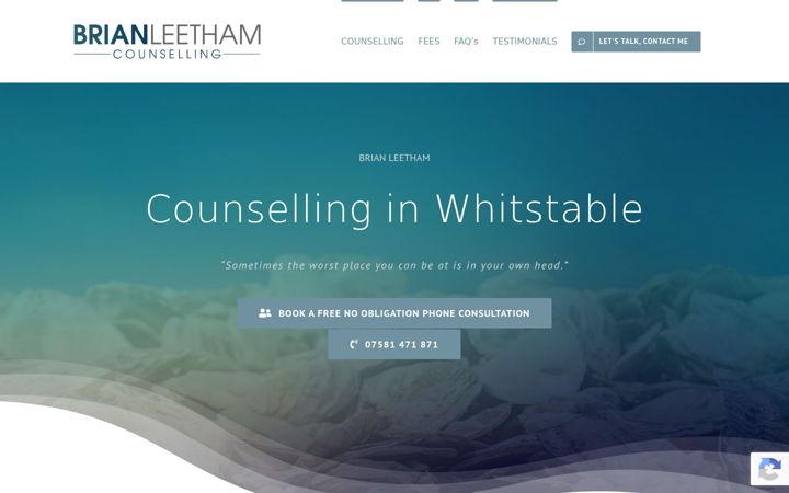 Screenshot of brianleethamcounselling.co.uk