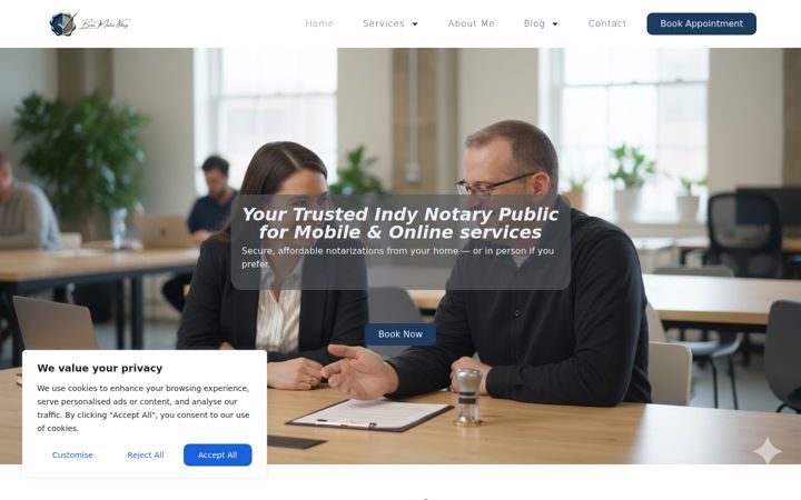 Screenshot of brianmintonnotary.com
