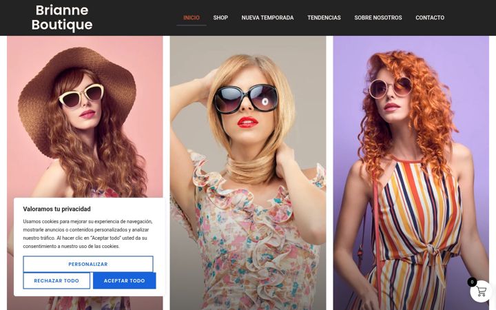 Screenshot of brianneboutique.com