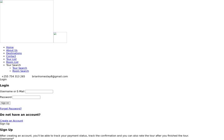 Screenshot of briansafaris.co.tz