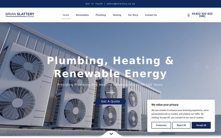 Screenshot of brianslatteryplumbers.com