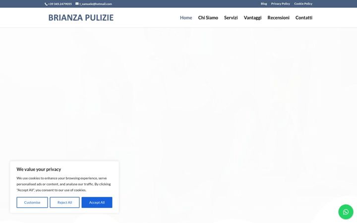 Ekraanipilt saidist brianzapulizie.eu