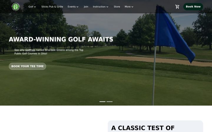 Screenshot of briardalegreens.com