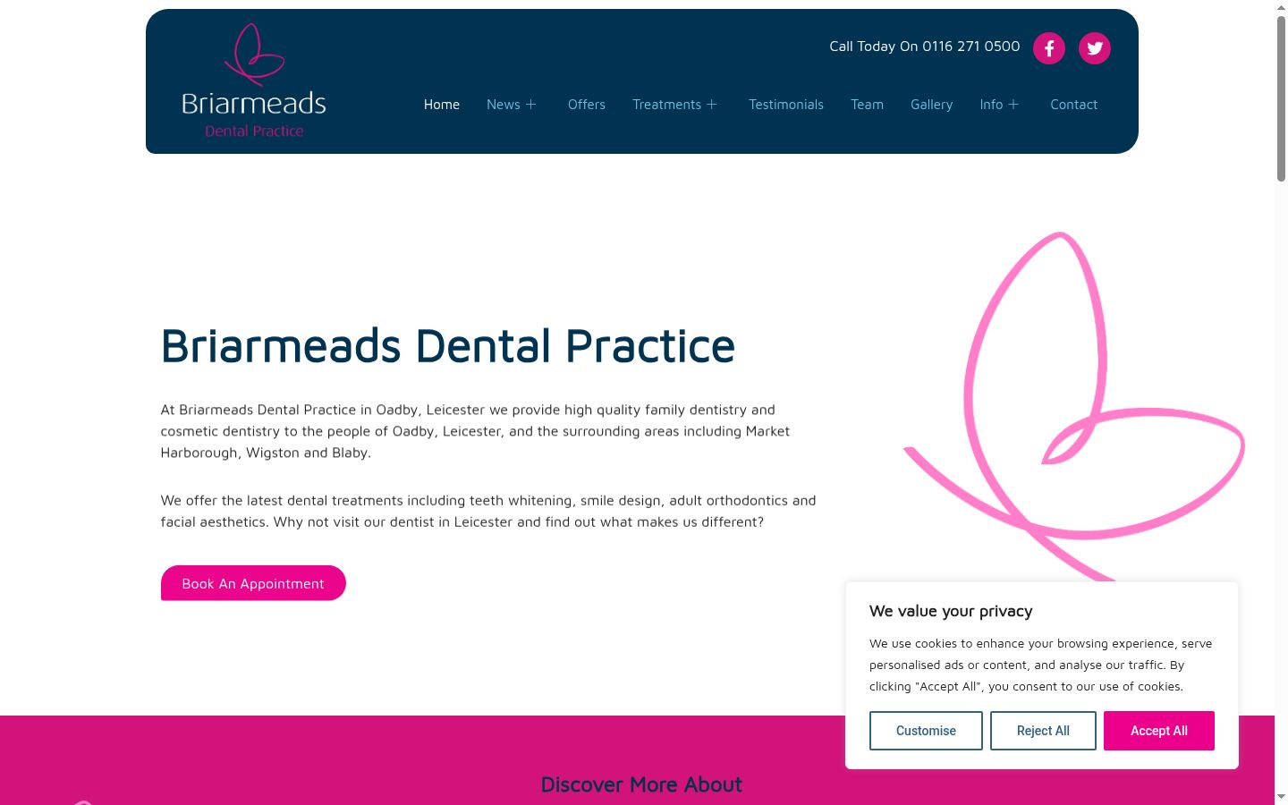 Screenshot of the consent banner shown before any interaction