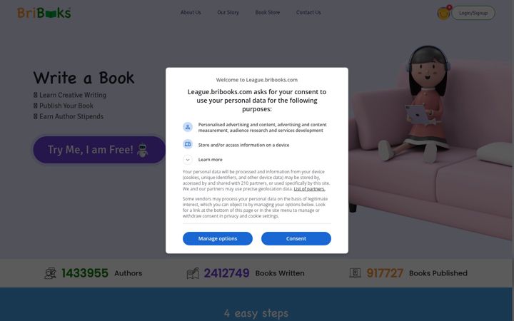 Ekrānuzņēmums no bribooks.com