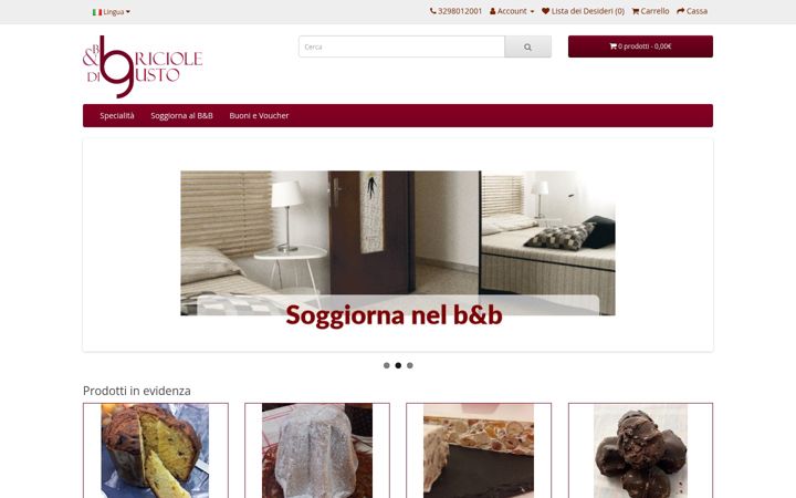 Screenshot of bricioledigusto.it
