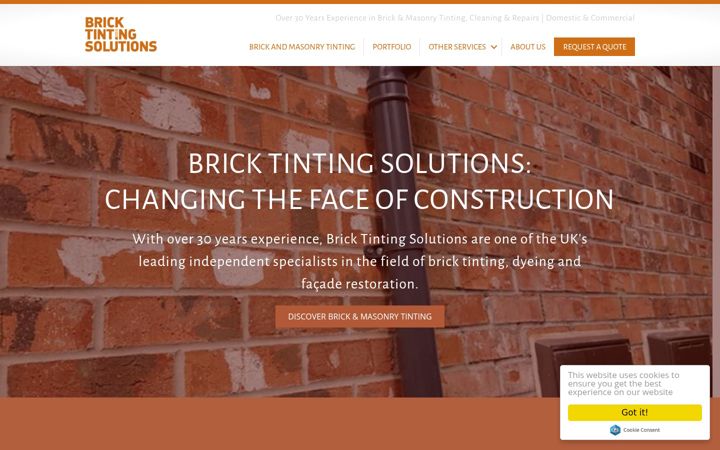 Screenshot of brick-tinting.co.uk