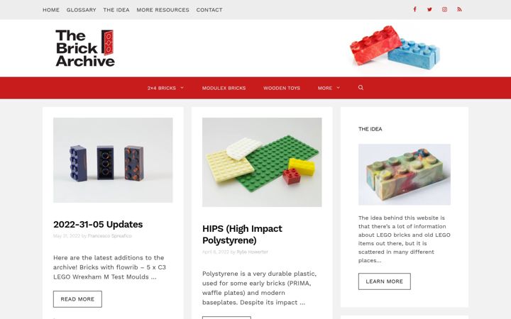 Screenshot of brickarchive.org