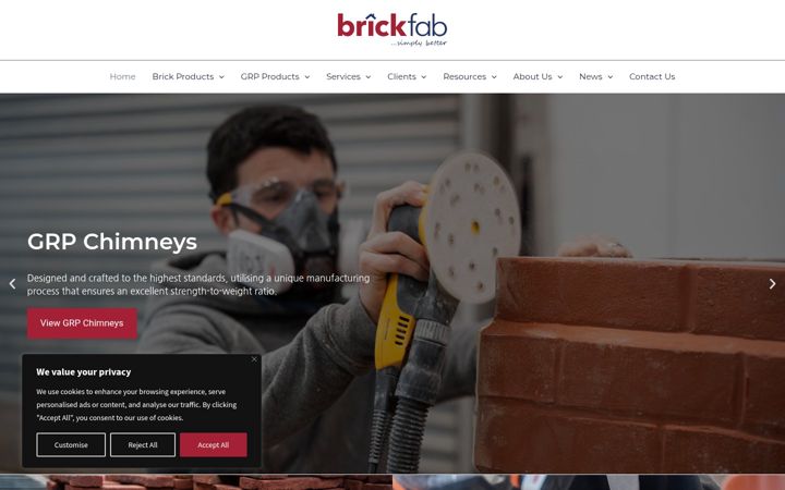 Screenshot of brickfab.com