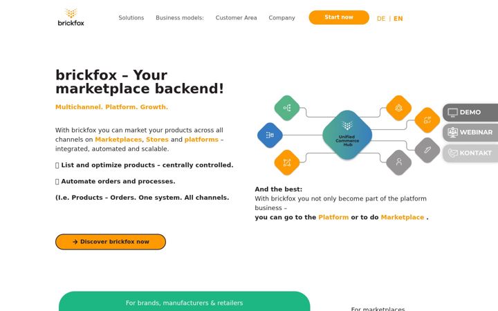 Screenshot of brickfox.com