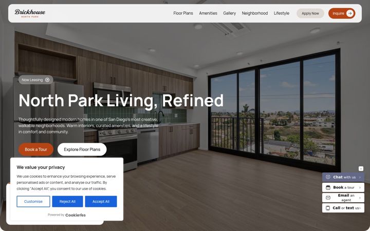 Screenshot of brickhousenorthpark.com
