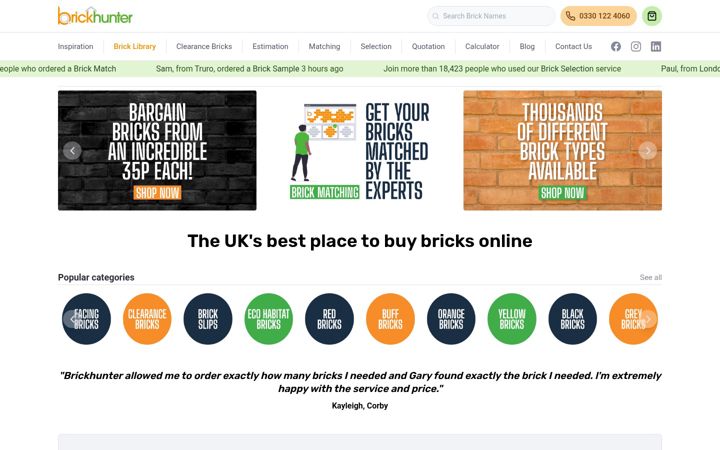 Screenshot of brickhunter.com