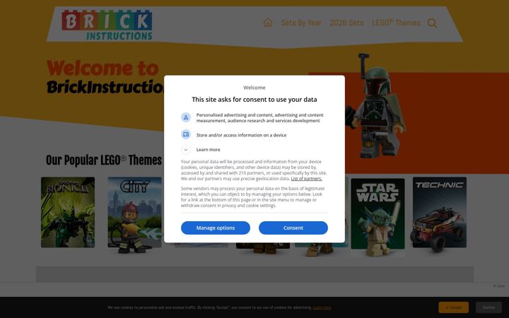 Screenshot of brickinstructions.com