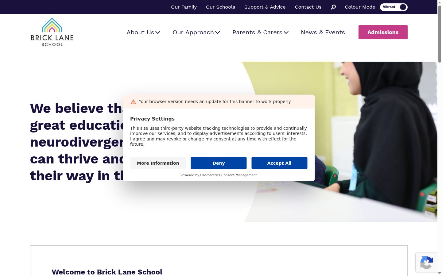 Screenshot of the consent banner shown before any interaction