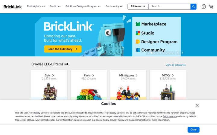 Snímek obrazovky bricklink.com
